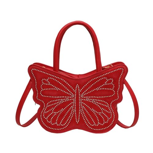 KAHDGSS Damenkoreaner Schmetterlingsform Handtasche Crossbody Geldbörse Modische Modische PU Leder Umhängetasche Mit Oberem Schmetterlingsform PU Leder Handtasche von KAHDGSS