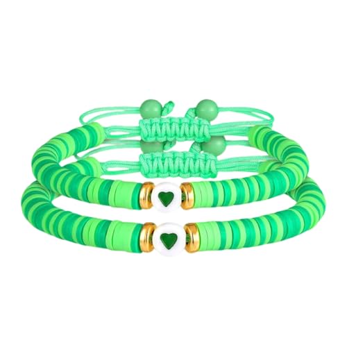 KAHDGSS Dehnbare Geflochtene Freundschaftsarmbänder Für Frauen Weiche Ton Stretch Armbänder Schmuck Verstellbare Armbänder Geschenke Verstellbares Handgefertigtes Handgefertigtes Armband von KAHDGSS