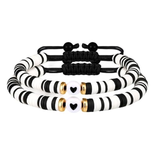 KAHDGSS Dehnbare Geflochtene Freundschaftsarmbänder Für Frauen Weiche Ton Stretch Armbänder Schmuck Verstellbare Armbänder Geschenke Verstellbares Handgefertigtes Handgefertigtes Armband von KAHDGSS