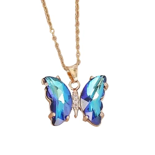 KAHDGSS Delicate Butterfly Halskette Mit Zirkonia Ideal Für Alltägliche Outfit Daten Und Formell von KAHDGSS