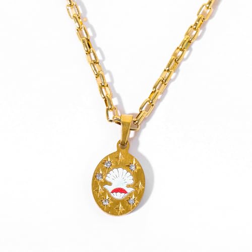 KAHDGSS Einzigartige Blüten Anhänger Halskette Künstlerische Handgemalte Halskette Stylische Nackenkette Für Trendsetter Halsschmuck Gefertigt von KAHDGSS