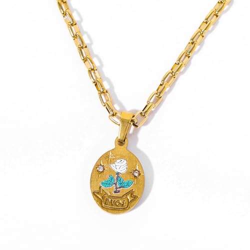 KAHDGSS Einzigartige Blüten Anhänger Halskette Künstlerische Handgemalte Halskette Stylische Nackenkette Für Trendsetter Halsschmuck Gefertigt von KAHDGSS