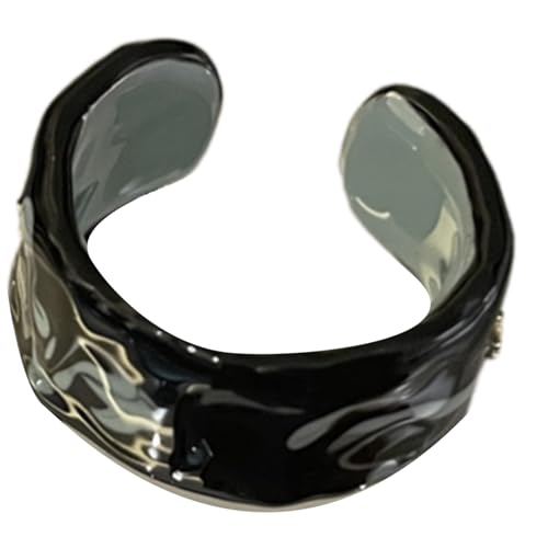 KAHDGSS Einzigartige Goldene Folie Glasierte Offene Ringe Mit Künstlerischem Tropföl Finish Keramikschmuck Für Trendige Frauen Einzigartiges Festival Geschenk von KAHDGSS