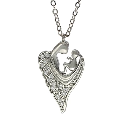 KAHDGSS Einzigartiger modischer Anhänger für Damen, Mutter und Kind, Liebe, Halskette für den täglichen Gebrauch, Verabredungen, Partys, stilvoller Damenschmuck, Silver, Wie beschrieben, Wie von KAHDGSS