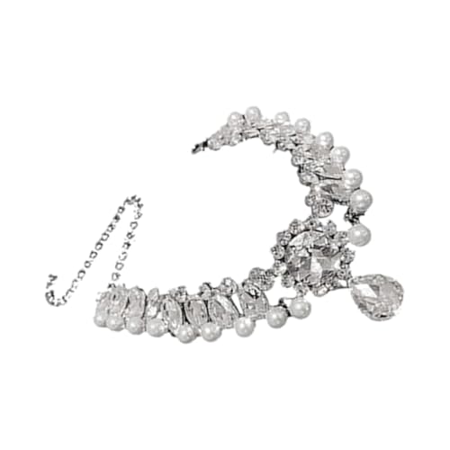 KAHDGSS Elegante Französisch Inspirierte Wassertropfenblumen Halskette Funkelnde Kristall Verstellbare Nackenkette Für Frauen Leichter Legierungs Mode Schmuck von KAHDGSS