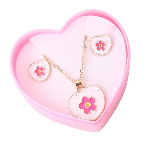 KAHDGSS Elegante Herzblumenohrringe Und Halskette Set Für Frauen Und Mädchen In Legierung Perfekt Für Tägliche Verschleiß Oder Besondere Anlässe Einzigartige Schmuckdesign von KAHDGSS