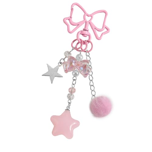 KAHDGSS Elegante Legierungschlüsselkette Mit Romantischen Herzbögen Und Star Detail Modelle Charm Bags Accesores Für Handtasche Oder Geschenke Star Keying von KAHDGSS