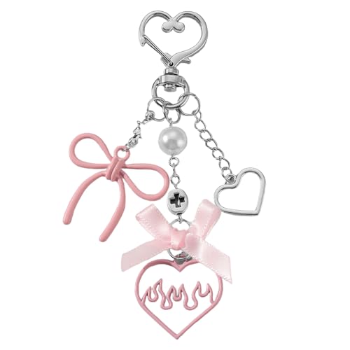 KAHDGSS Elegante Legierungschlüsselkette Mit Romantischen Herzbögen Und Star Detail Modelle Charm Bags Accesores Für Handtasche Oder Geschenke Star Keying von KAHDGSS