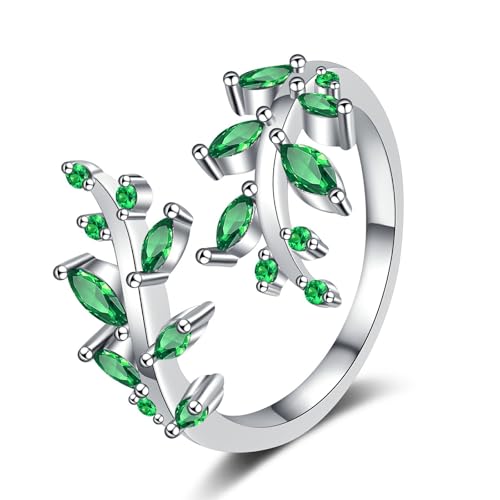 KAHDGSS Elegante Pflanze Inspirierte Kupferband Schimmern Steine ​​Alle Anlässe Allergie Resistente Kupfer Statement Ringe Sprudeln Baumzweige von KAHDGSS