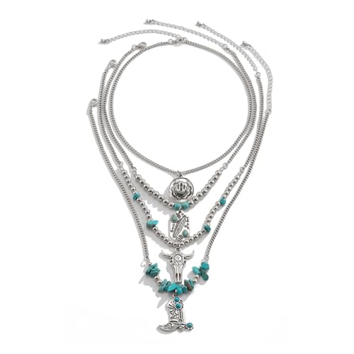 KAHDGSS Elegante Türkis Und Perlengehende Halskette Set Handgefertigte Blütenschlüsselkette Frauen Schmuck Für Lässige Oder Formelle Anlässe Türkiser Anhänger von KAHDGSS