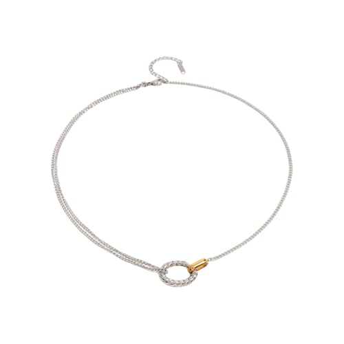 KAHDGSS Eleganter Edelstahl Texturschmuckset Mit Runden Streifen Designs Umfasst Halskettenohrringe Und Armband Wasserdichte Schmuck Für Frauen von KAHDGSS