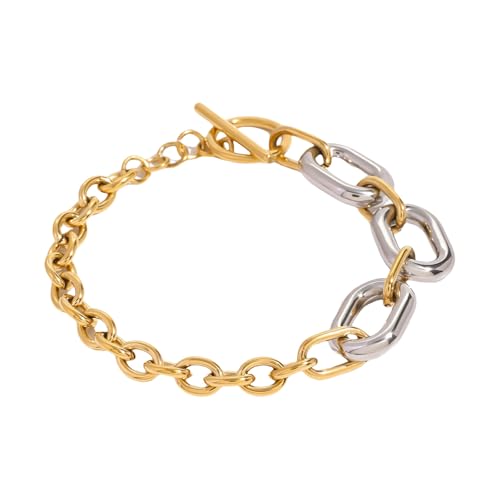 KAHDGSS Eleganter Edelstahl Texturschmuckset Mit Runden Streifen Designs Umfasst Halskettenohrringe Und Armband Wasserdichte Schmuck Für Frauen von KAHDGSS