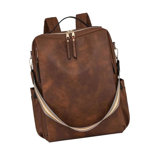 KAHDGSS Eleganter Frauen Freizeit Rucksack Mit Geräumiger Innenräume PU Lederschule Für Und Student Pendler Rucksack Geeignet von KAHDGSS