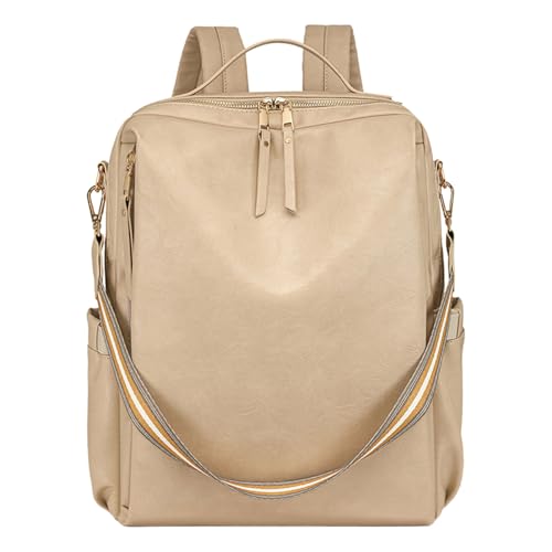KAHDGSS Eleganter Frauen Freizeit Rucksack Mit Geräumiger Innenräume PU Lederschule Für Und Student Pendler Rucksack Geeignet von KAHDGSS
