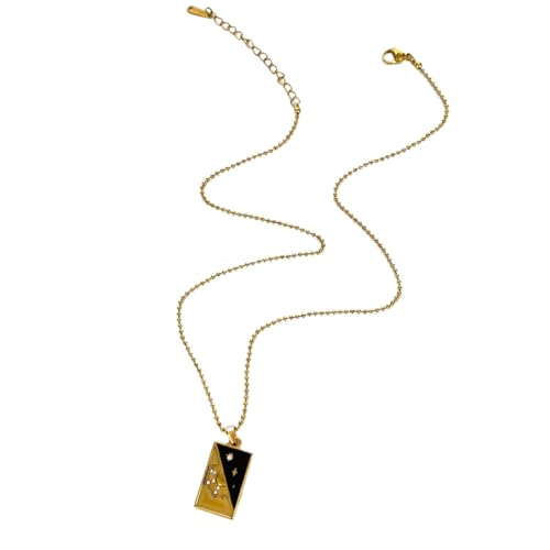 KAHDGSS Eleganter Tarotkartenanhänger Zodiacs Halskettehandwerk Von Robusten Edelstahlmaterialien Accessoire Für Ein Einzigartiges Look Nischen Modezubehör von KAHDGSS