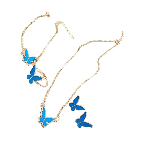 KAHDGSS Elegantes Schmetterlingskettenarmband Ringe Bolzen Mit Zartem Design Für Moderne Frauen Die Einzigartige Stile Suchen. von KAHDGSS