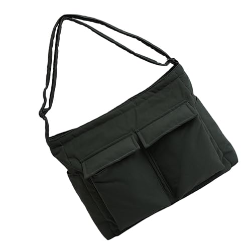 KAHDGSS Feste Farben Canvas Umhängetasche Leichtes Carryall Geräumiger Fach Crossbody Taschen Perfekt Für Einkaufsfahrten Arbeiten Resistente Tragbare Handtasche von KAHDGSS