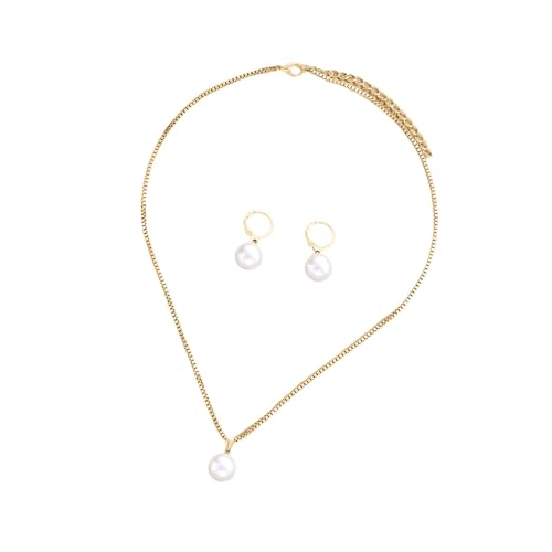 KAHDGSS Frauen Perlen Juwelier Set Komfortable Anhänger Schmuck Verstellbarer Ketten Halskette Geeignet Für Verschiedene Stilvolle Outfits Mode Set Geeignet von KAHDGSS