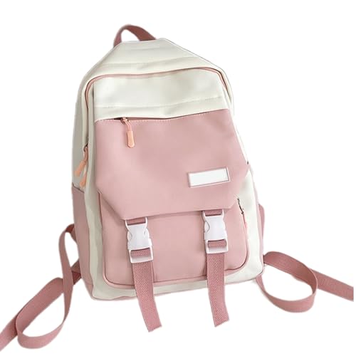 KAHDGSS Frauen Reisen Rucksack Mädchen Kontrastierende Farbe Kleine Rucksack College Schoolbag Mehrere Taschen Laptop Buchtasche Kleine Freizeitrucksack von KAHDGSS