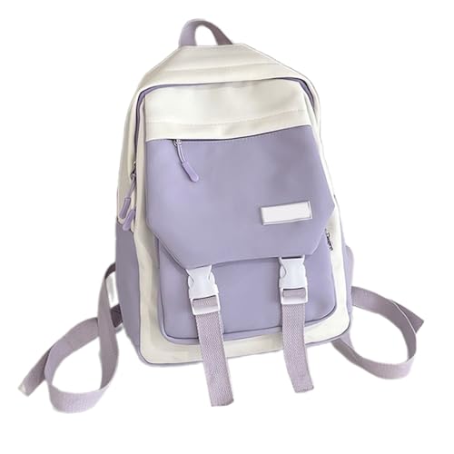 KAHDGSS Frauen Reisen Rucksack Mädchen Kontrastierende Farbe Kleine Rucksack College Schoolbag Mehrere Taschen Laptop Buchtasche Kleine Freizeitrucksack von KAHDGSS