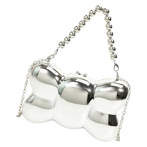 KAHDGSS Frauen Schmetterlingsdesigns Acrylbeutel Schulter CRSSBody Taschen Elegante Abend Geldbeutel Mit Kette Für Partys Und Daten Goldene Kettenumziehungsbeutel von KAHDGSS