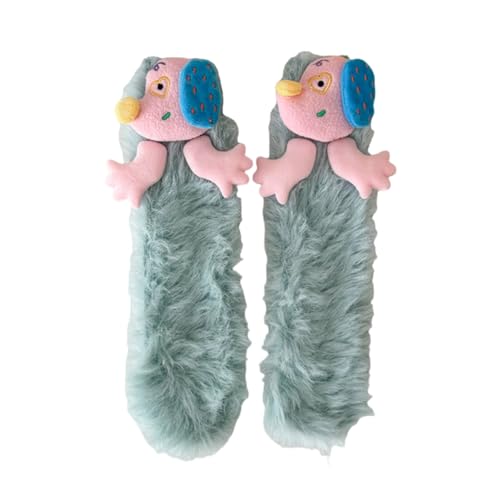 Frauen Verdickte Farbenfrohe Fleece Fuzzy Plüsch Slipper Socken Cartoon Hund Winter Thermalschlafboden von KAHDGSS