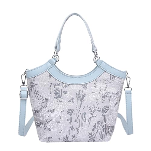 KAHDGSS Geldbörsen Für Frauen Leder Handtaschen Toted Geldbeutel Umhängetasche Große Damen Hobos Taschen Chinesische Stile Eimer Bag Crossbody Women Handtaschen Und Toted Ladies Retro Top Hobos von KAHDGSS