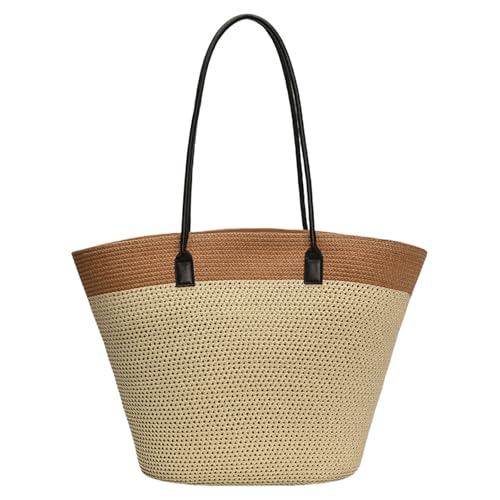 KAHDGSS Gewebte Strohankasse Mit Geräumigen Design Unterarm Taschen Casual Handtasche Für Strandurlaub Und Tägliche Nutzen Sie Urlaubsfeier Strohbeutel von KAHDGSS