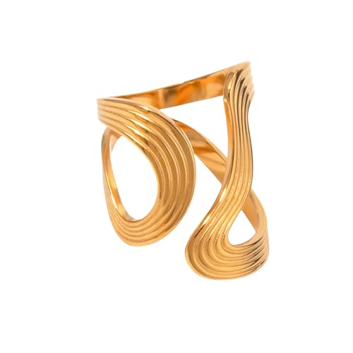 KAHDGSS Gothics Styles Patchwork Form Ringe Mode Accessoire Für Männer Und Frauen Einzigartige Designs Juwelierparty Liefert Geschenke Goldfarbe Ringe von KAHDGSS