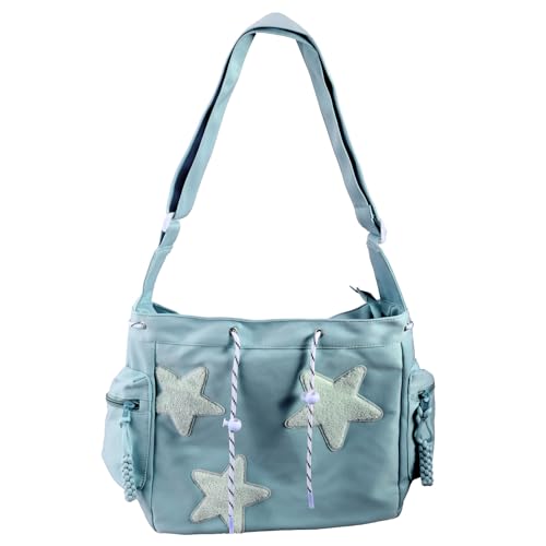 KAHDGSS Großkapazität Crossbody Bag Für Frauen Ästhetischer Schulterstar Messenger School Frauen Star Muster Messenger Großkapazität Schulterkreuzkörper von KAHDGSS