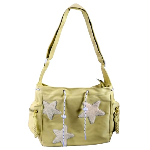 KAHDGSS Großkapazität Crossbody Bag Für Frauen Ästhetischer Schulterstar Messenger School Frauen Star Muster Messenger Großkapazität Schulterkreuzkörper von KAHDGSS