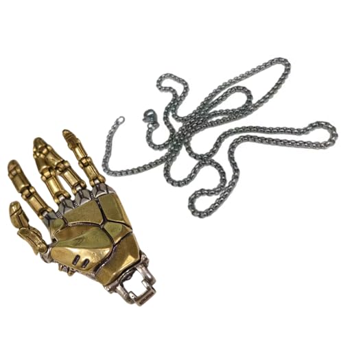 KAHDGSS Handgefertigte Mechanische Armanhänger Halskette Leichtes Statement Bewegliche Fingergelenke Roboter Hand Charme Schmuck Einzigartige Bionische Hand Halskette von KAHDGSS
