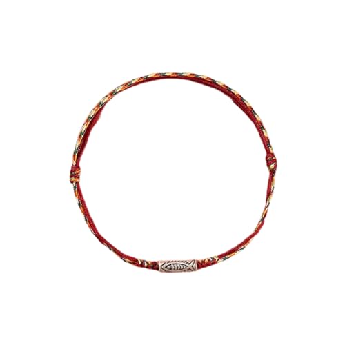 KAHDGSS Handgefertigtes Rotes Stringarmband Elegantes Baumwollschnur Gewebt von KAHDGSS