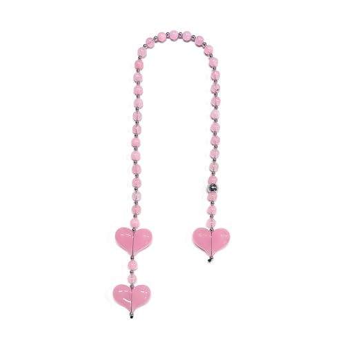 KAHDGSS Heart Bag Charm Acryl Textur Modeaccessoires Langkette Mit Farbenfrohen Perlen Perfekt Für Frauengeschenke Präsent von KAHDGSS