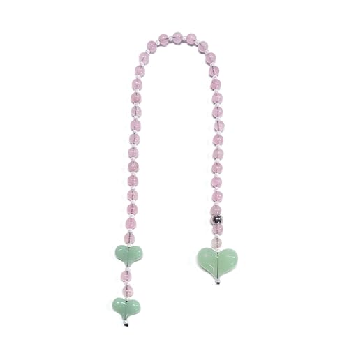 KAHDGSS Heart Bag Charm Acryl Textur Modeaccessoires Langkette Mit Farbenfrohen Perlen Perfekt Für Frauengeschenke Präsent von KAHDGSS