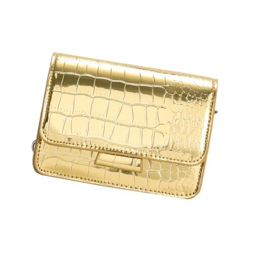 KAHDGSS Hochglänzende Umhängetaschen Frauen Crossbody Tasche Mit Ketten Schulterpraktik von KAHDGSS