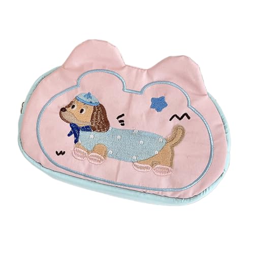 KAHDGSS Hund Gestickt Bleistift Gehäuse 18x11cm Großer Fachpartenteil Gehäuse Bleistiftbeutel Reisen Make Up Aufbewahrung Für Frauen Mädchen Kinderstudentische Aufbewahrung von KAHDGSS