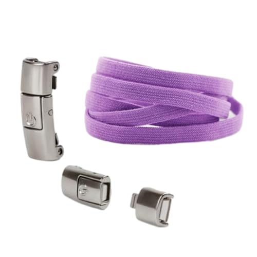 KAHDGSS Keine Krawattenschuhschnüre Metall Press Schloss Haken Schleusen Elastische Flache Schnürsenkel Set Für Sneakers Freizeitschuhe Kinder Erwachsene Schuhe Elastische Schnürsenkelos von KAHDGSS