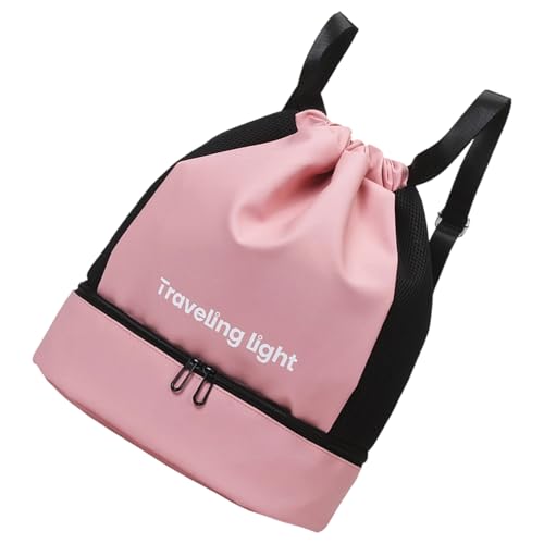 KAHDGSS Kordeltrackpäckchen Sport Fitness Tasche Mit Trockener Nassseparation Strandbeutel Fitness Wasserfestes Schwimmen Für Frauen Männer Schwimmen Draw String Fitnessstudio Klettern Rucksäcke von KAHDGSS