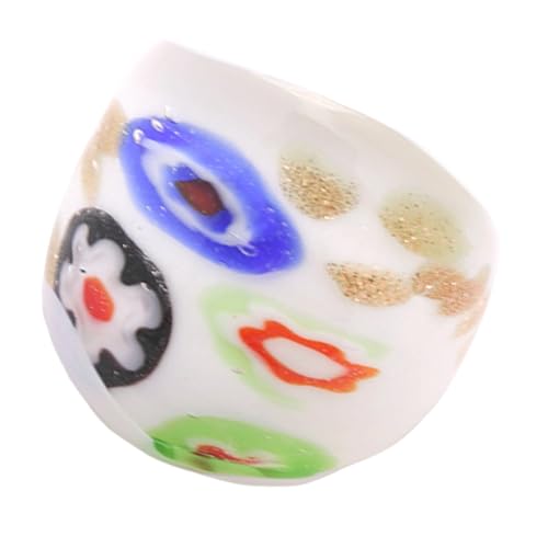 KAHDGSS Künstlerische Muranos Glasringe Mit Einzigartigem Goldenem Sandeinlay Handgefertigter Fingerringe Ethnische Accessoires Für Stilvolle Frauen Ethnischen Stil von KAHDGSS