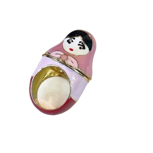 KAHDGSS Lebendiger Frosch Emaillierte Stapelbare Ringe Legierungsschmuck Für Teenager Mädchen Jugendliche Verspielt Comfort Accessoires Stapelbare Tierringe von KAHDGSS