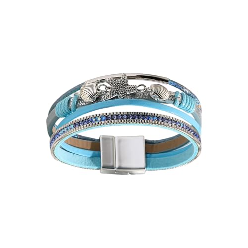 KAHDGSS Leichte Synthetische Leder Sea Star Shell Armband Schmuck Für Frauen Beach Pool Party Accessoires Trendy Seesternschmuck Für Frauen von KAHDGSS
