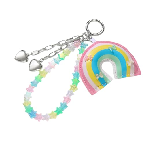 KAHDGSS Lovely Heart Keyrings Star Schlüsselinhaber Geflochtene Seilschlüsselkäse Regenbogenauto Rings Bag Charme Für Rückback Decoration Geflochten von KAHDGSS
