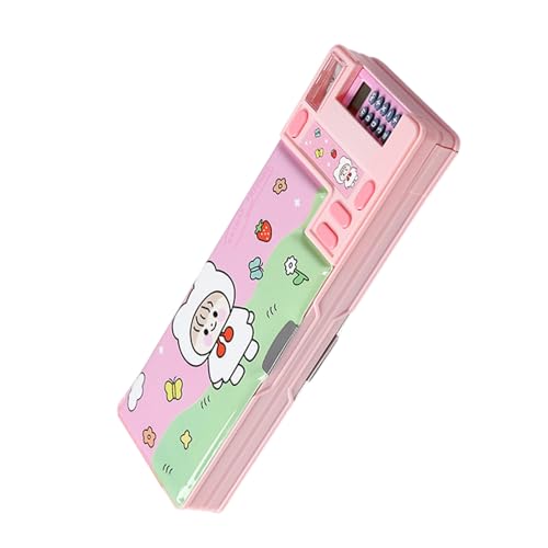 KAHDGSS Mehrzweck-Federbox mit Taschenrechnerspitzer, großes Fassungsvermögen, Cartoon-Stifthalter für Studenten, Jungen, Mädchen, Kinder, pädagogisches Werkzeug, Federmäppchen, F von KAHDGSS