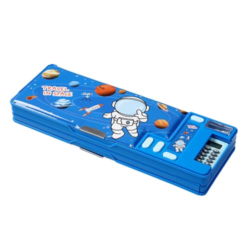 KAHDGSS Mehrzweck-Federbox mit Taschenrechnerspitzer, großes Fassungsvermögen, Cartoon-Stifthalter für Studenten, Jungen, Mädchen, Kinder, pädagogisches Werkzeug, Federmäppchen, h von KAHDGSS