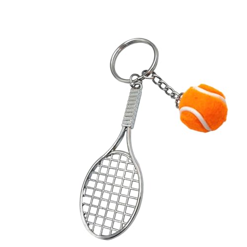 KAHDGSS Miniatur Metall Tennisbeutelschlüsselring Für Rucksackversacktaschen Stilvolle Dekorative Ornament Leichter Schlüsselhalter Metall Strukturierte Rucksack Anhänger Keychain von KAHDGSS