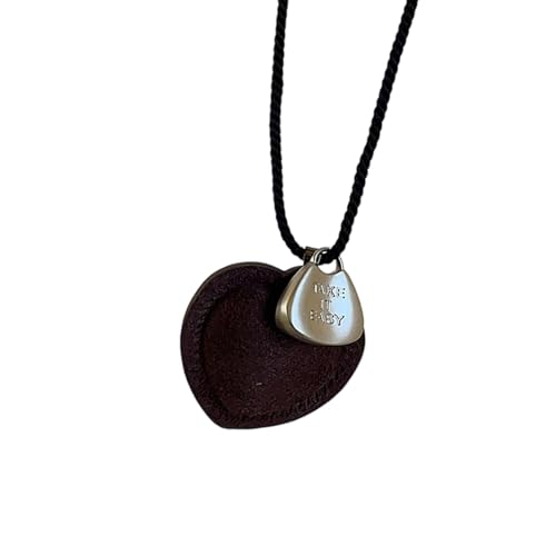 KAHDGSS Minimalistische Schnurdwinne Liebe Anhänger Statement Halskette Moderne Vintage Kombination Pullover Kette Schmuck Geschenk Für Ihre Einzigartige Designkette Für Frauen von KAHDGSS