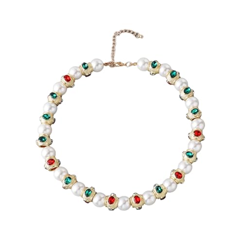 KAHDGSS Mittelalterliche Stile Glasperlen Schmuck Rot Grüne Augen Verziert Kragen Halskette Zineslegierung Legierung Konstruktion Retro Glass Perlen Halskette von KAHDGSS