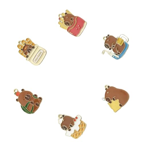 KAHDGSS Mode Capybaras Dress Up Keychain Charme Anhänger Mit Eleganten Farbgeschenken Für Trendsetter Tägliche Verwendung Cartoon Emaille Anhänger von KAHDGSS