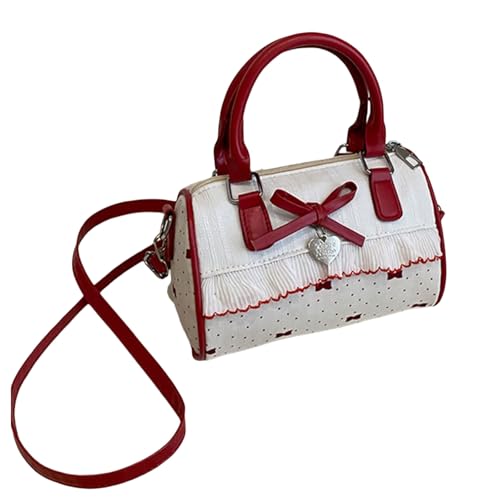 KAHDGSS Mode Dot Umhängetasche Mit Bögen Dekore Leichte PU Crossbody Taschen Abend Geldbeutel Essentielle Gegenstände Handtasche Kompakt Tragbare Crossbody Geldbörse von KAHDGSS